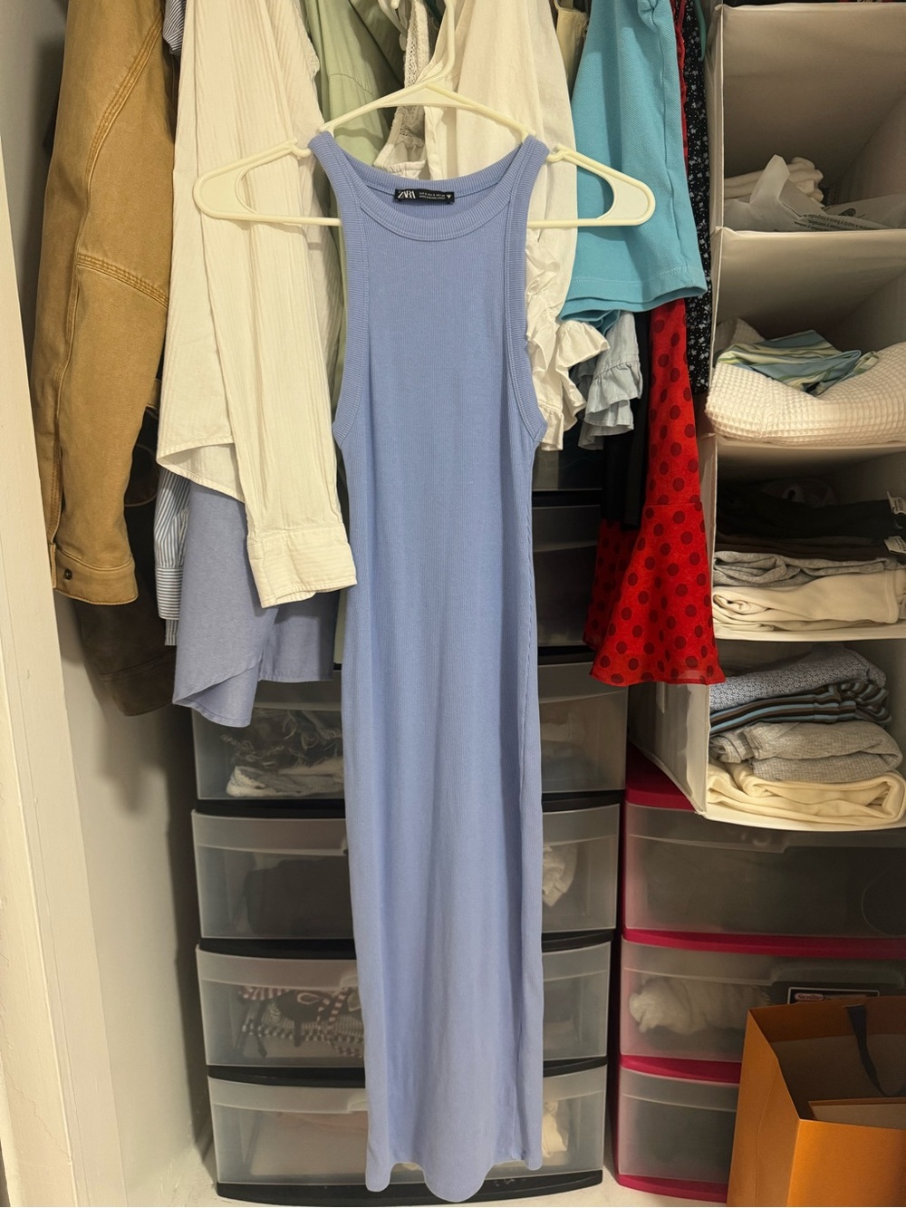 Zara Ribbed Tank Midi Dress